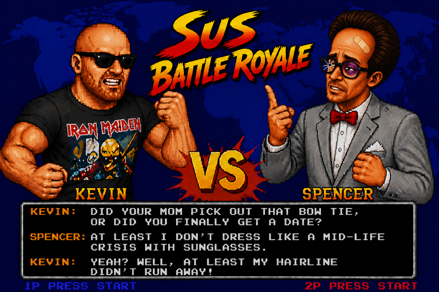 Kevin victorious over Spencer in the SUS Battle Royale