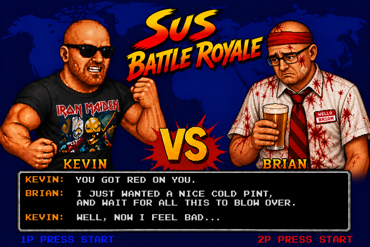 Kevin and defeated Brian share a final exchange
